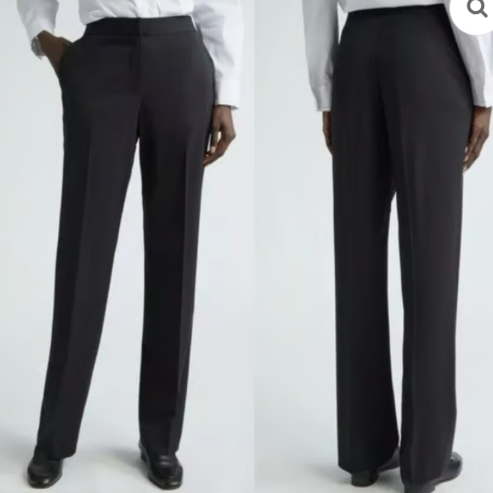 Lafayette 148 New York | Irving Straight - Leg | Charcoal Wool Trousers